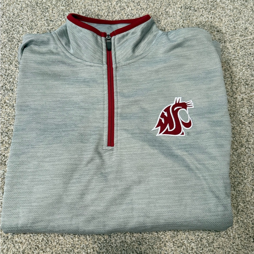 Men's Colosseum Gray/Crimson Washington State Cougars Bushwood Fleece, Large